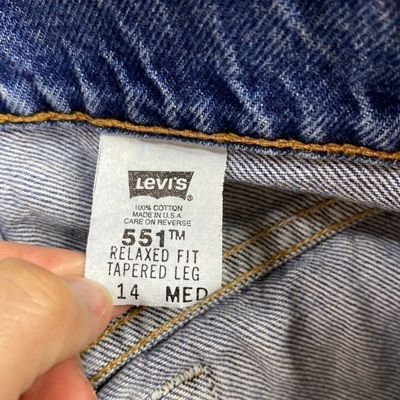 Vintage Levi's 551 Relaxed Fit Tapered Leg 14 Medium USA 90s - Picture 10 of 12